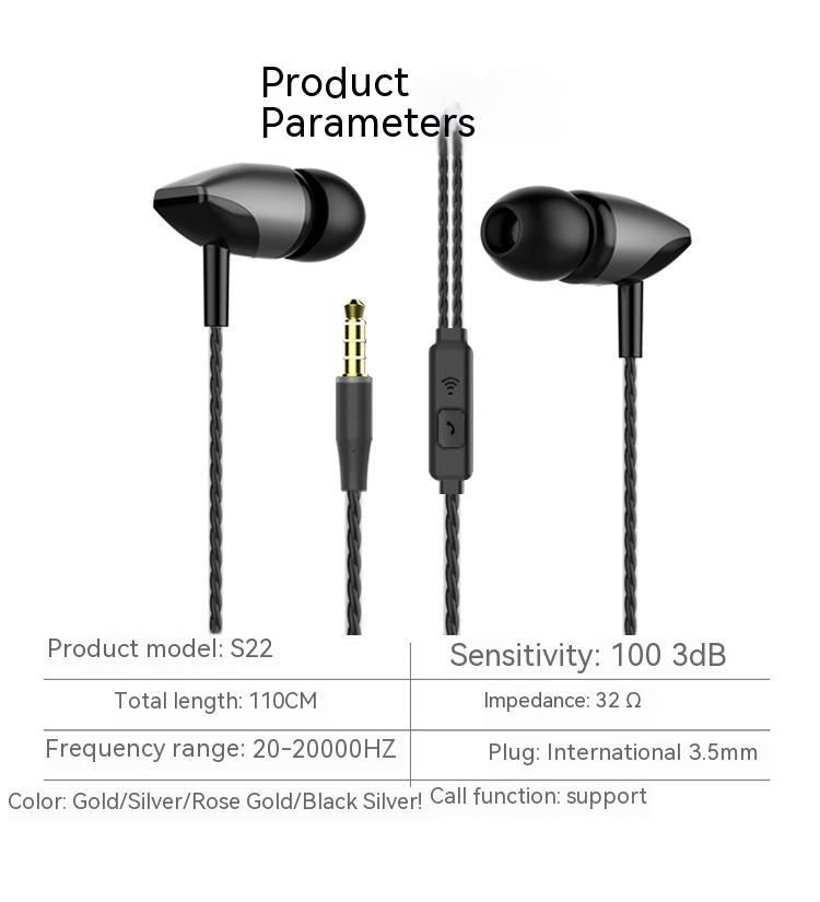 Mobile Phone Wired Bass Universal Headset